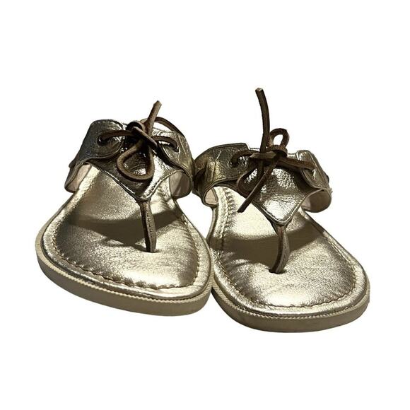 Sperry Saybrook Sandal Flip Flop Women's Size 8 Metallic Gold Excellent very gen - Picture 3 of 10